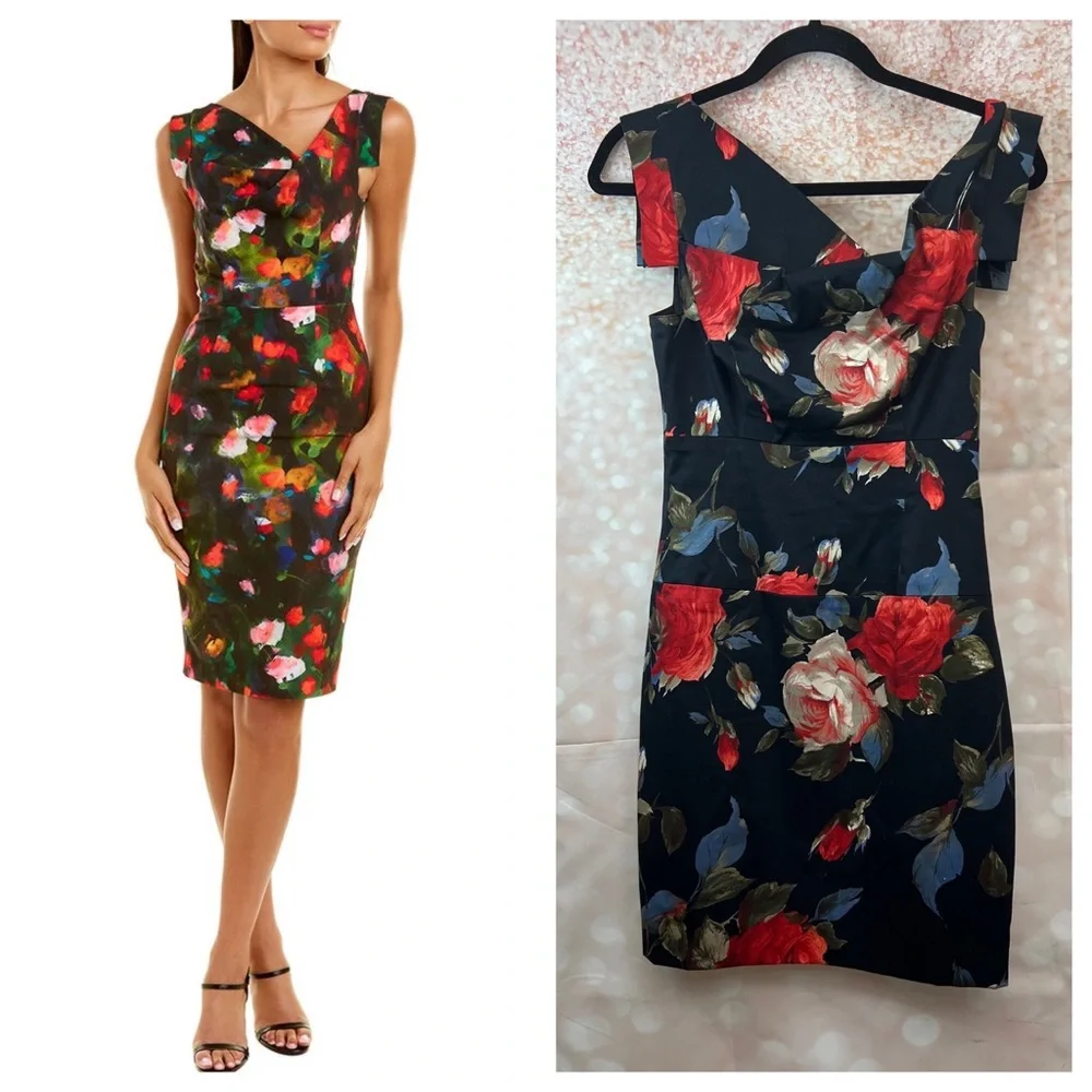 NEW Black Halo Floral Jackie O Sheath Dress - Picture 9 of 9